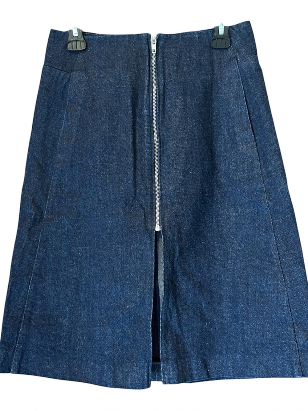 Victoria Beckham Jeans Dark Wash Zip Front Denim Skirt High Waist Sz 8 UK 12